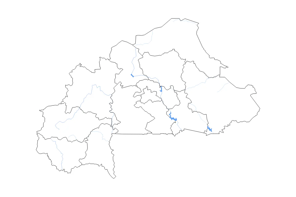 Vista previa del mapa de contorno de Burkina Faso