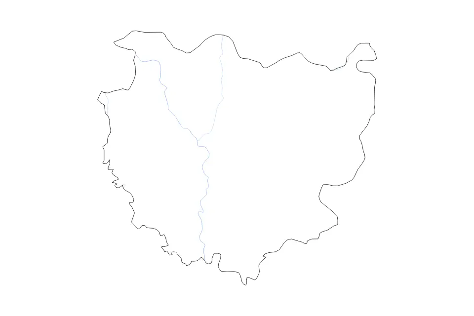 Carte de Comoé, Burkina Faso de type contour et rivières pour Afrique, montrant contour et rivières avec des limites nettes.