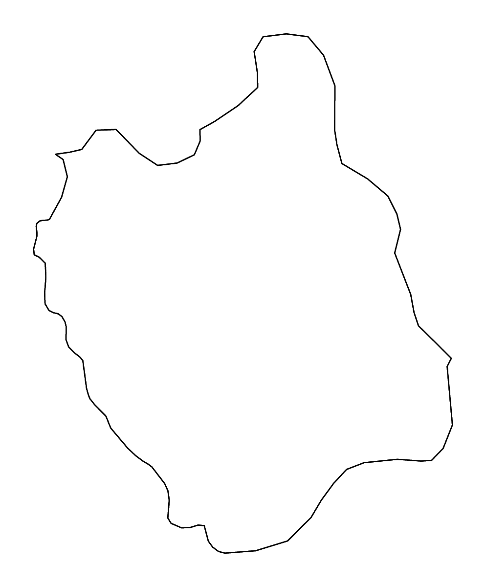 Mapa de contorno de Ganzourgou, Burkina Faso con ríos.