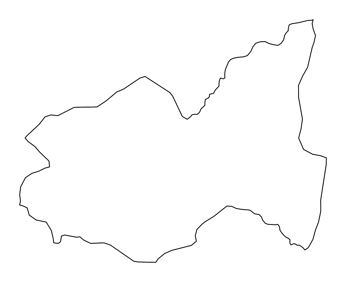 Mapa de contorno de Gourma, Burkina Faso con ríos.