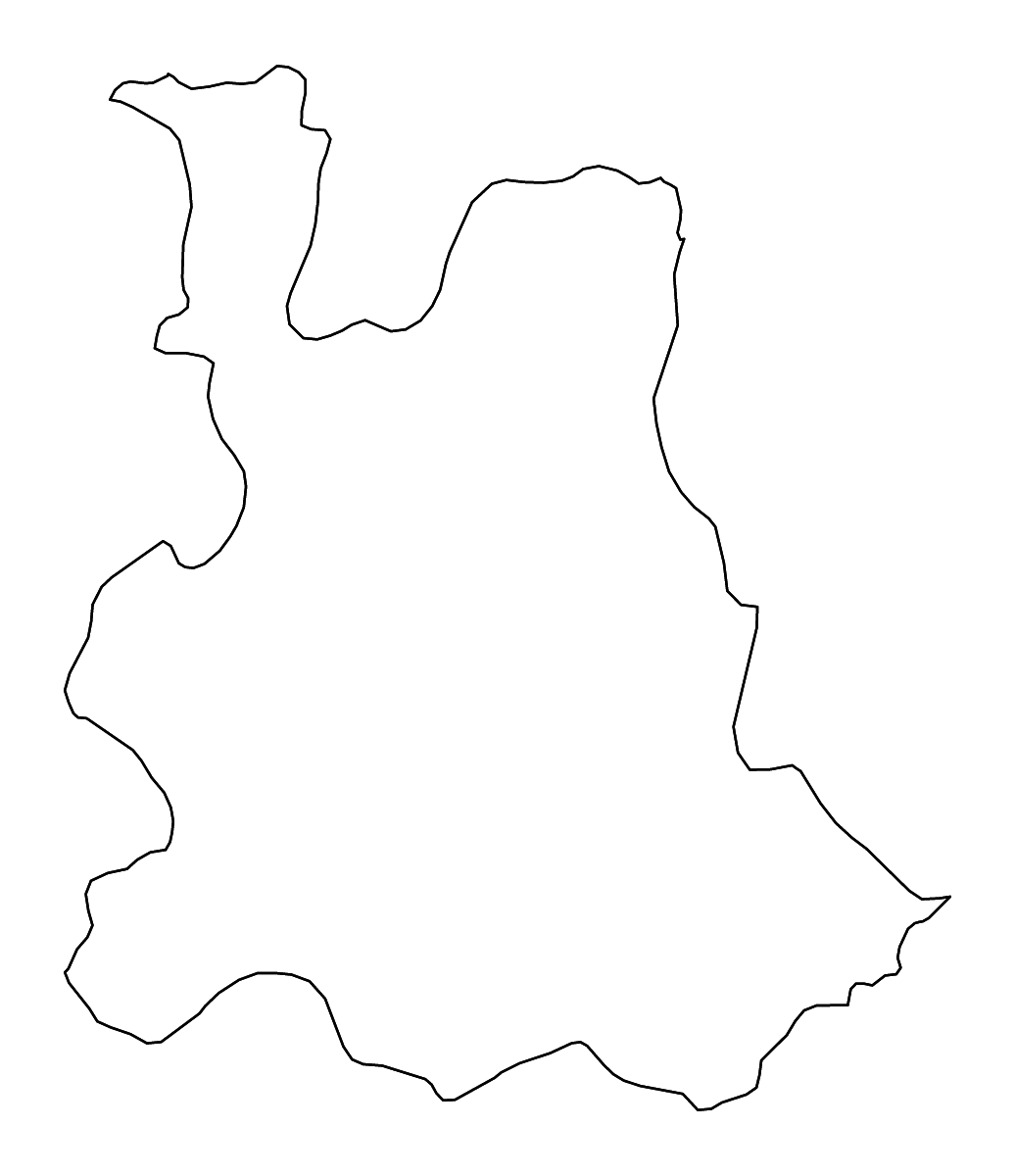 Outline map of Houet, Burkina Faso with rivers.