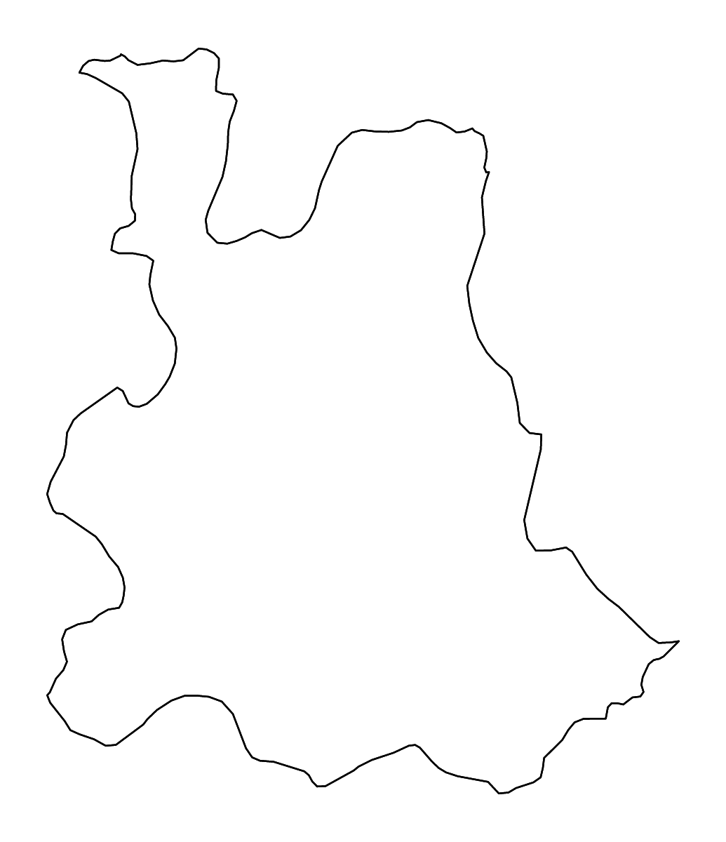 Mapa de contorno de Houet, Burkina Faso con ríos.