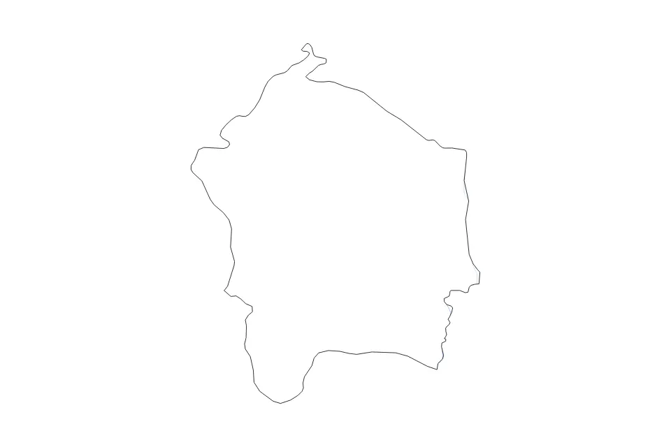 Mapa de Kossi, Burkina Faso de tipo contorno y ríos para África, con contorno y ríos con límites limpios.