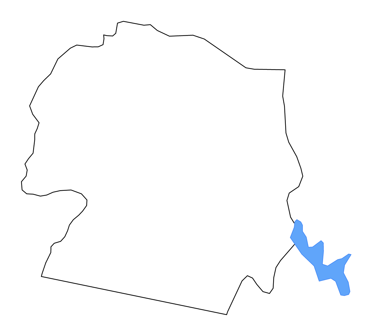 Carte de contour de Koulpélogo, Burkina Faso avec lacs et rivières.