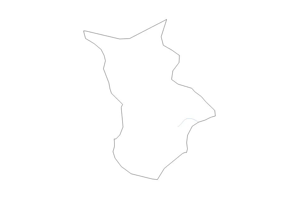 Mapa de Kouritenga, Burkina Faso de tipo contorno y ríos para África, con contorno y ríos con límites limpios.
