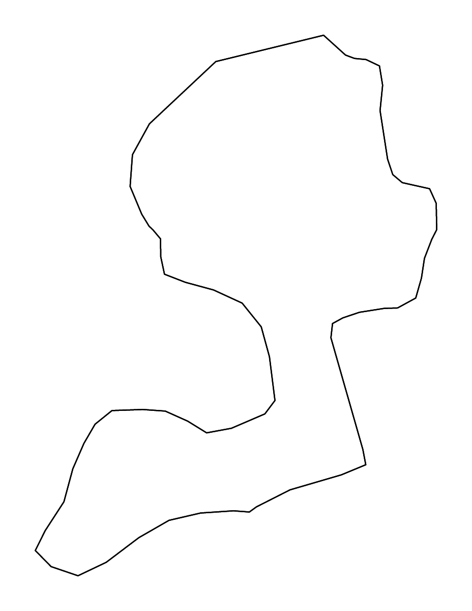 Mapa de contorno de Kourwéogo, Burkina Faso con ríos.