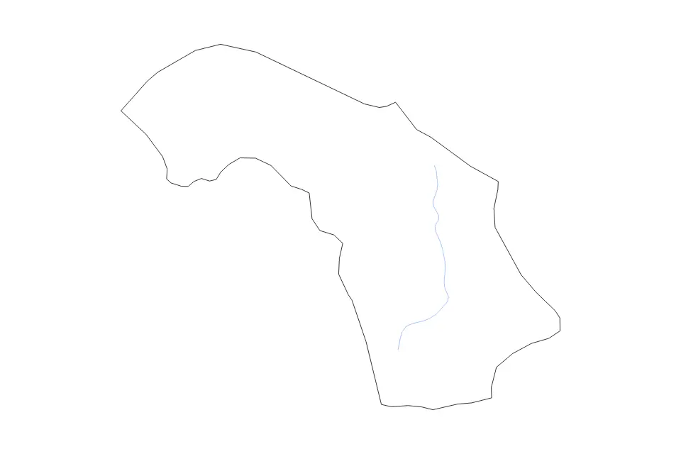 Outline map of Loroum, Burkina Faso with subdivision borders and rivers.