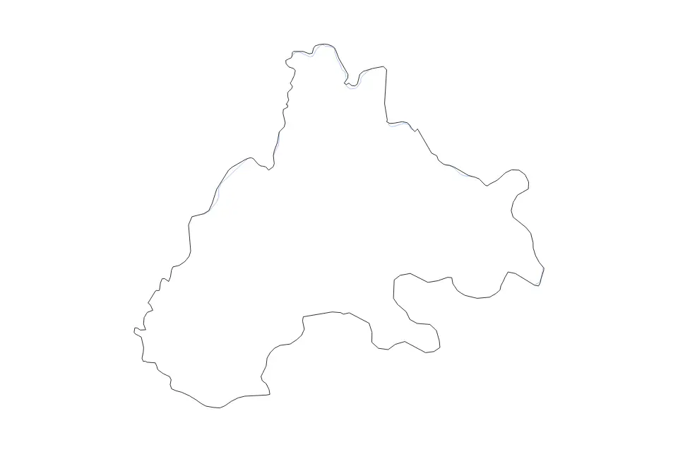 Mapa de Mouhoun, Burkina Faso de tipo contorno y ríos para África, con contorno y ríos con límites limpios.