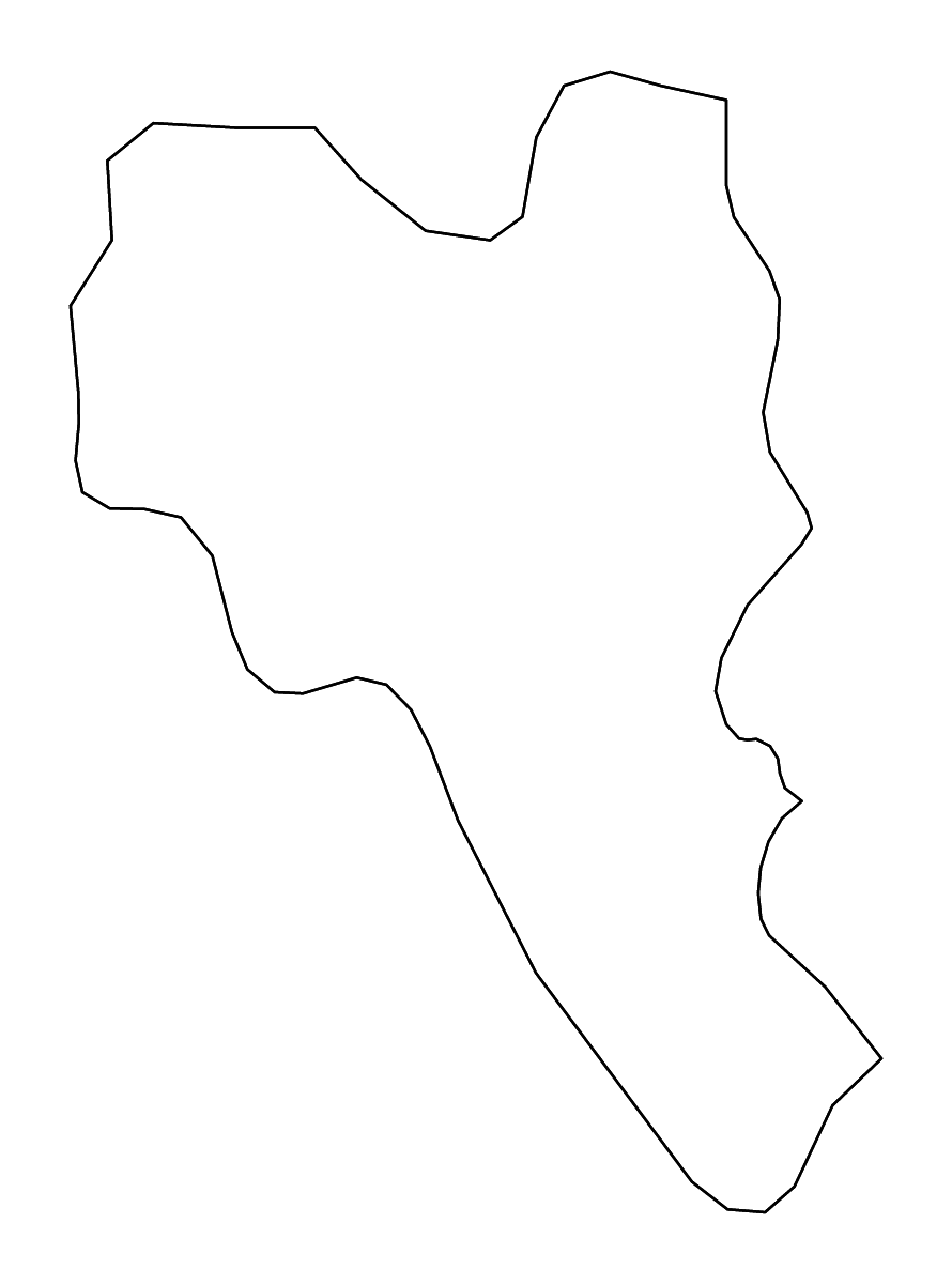 Mapa de contorno de Noumbiel, Burkina Faso con ríos.