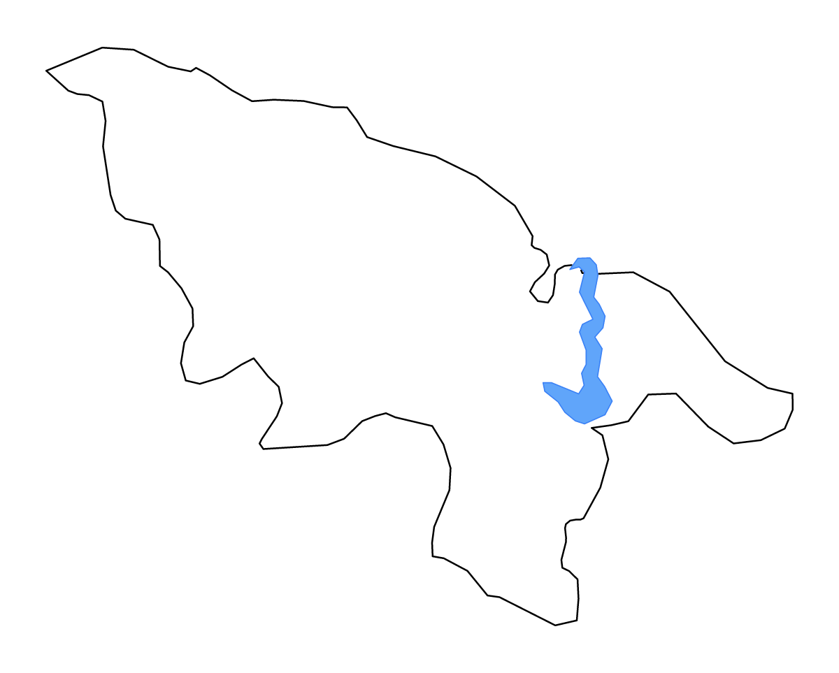 Mapa de contorno de Oubritenga, Burkina Faso con lagos y ríos.