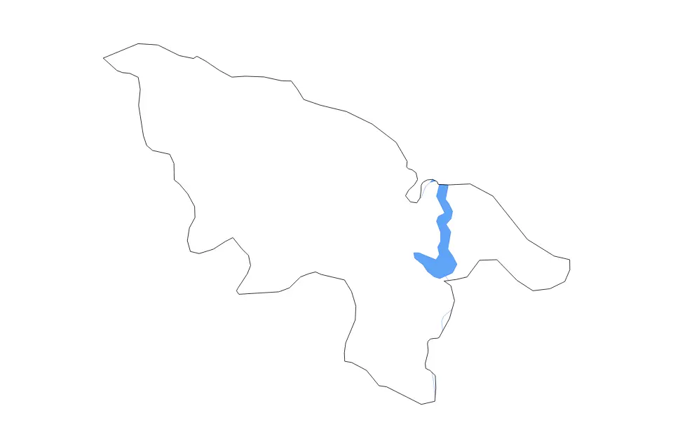 Mapa de Oubritenga, Burkina Faso de tipo contorno, lagos y ríos para África, con contorno, lagos y ríos con elementos de agua como Barrage de Ziga.