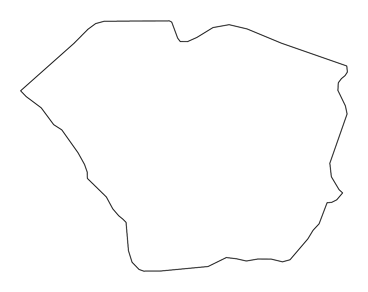 Mapa de contorno de Oudalan, Burkina Faso con ríos.