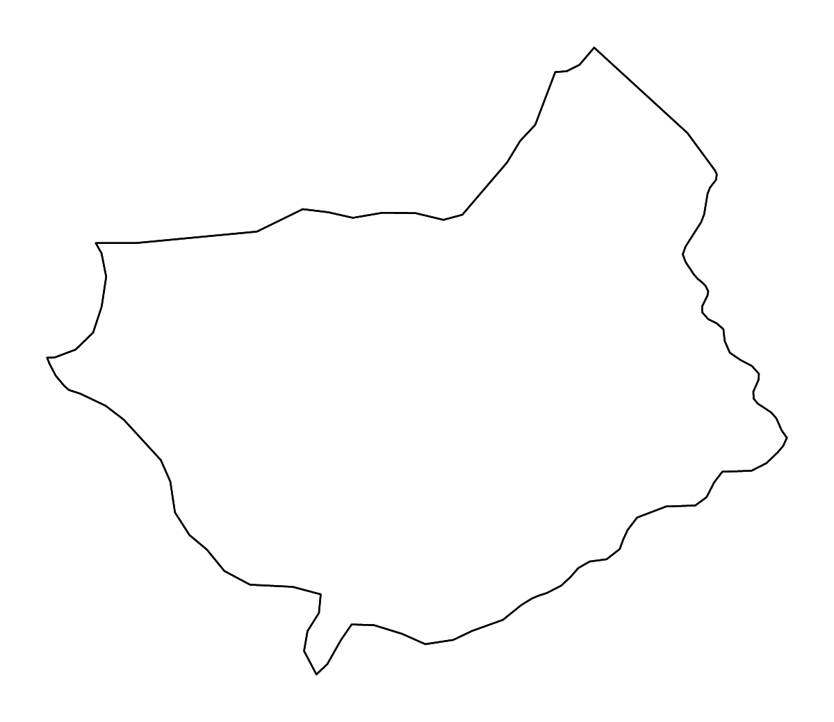 Mapa de contorno de Séno, Burkina Faso con ríos.
