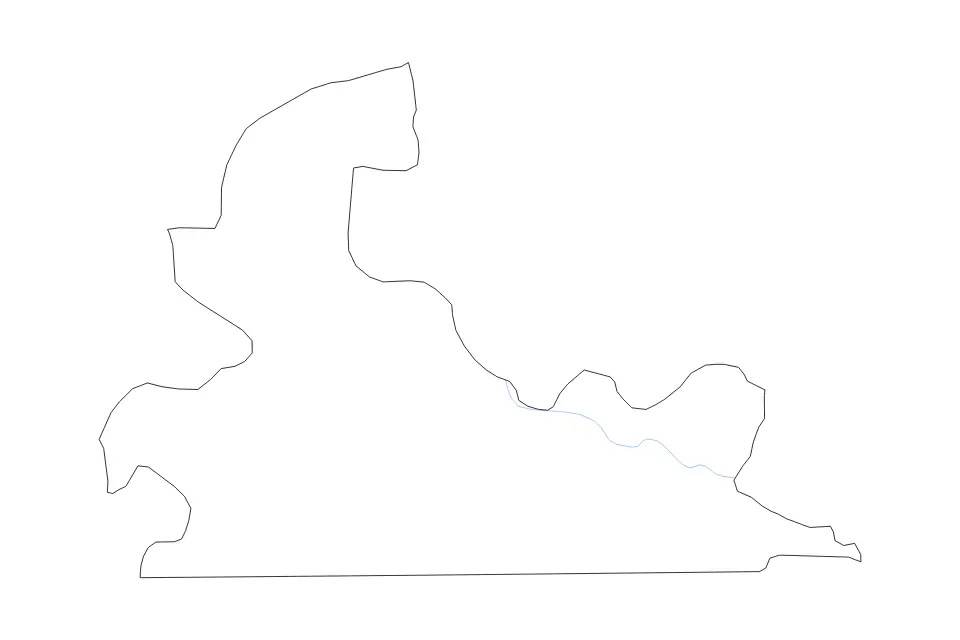 Mapa de Sissili, Burkina Faso de tipo contorno y ríos para África, con contorno y ríos con límites limpios.