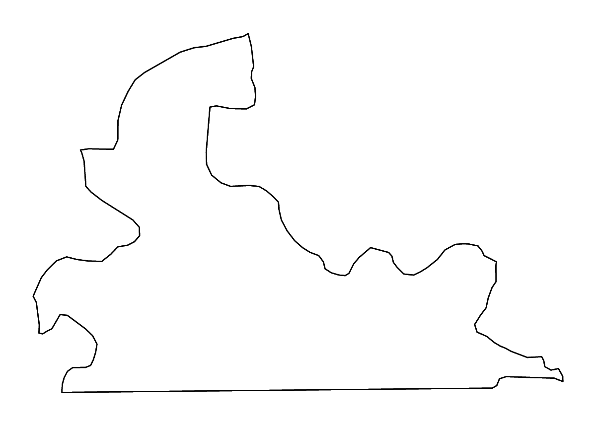 Mapa de contorno de Sissili, Burkina Faso con ríos.