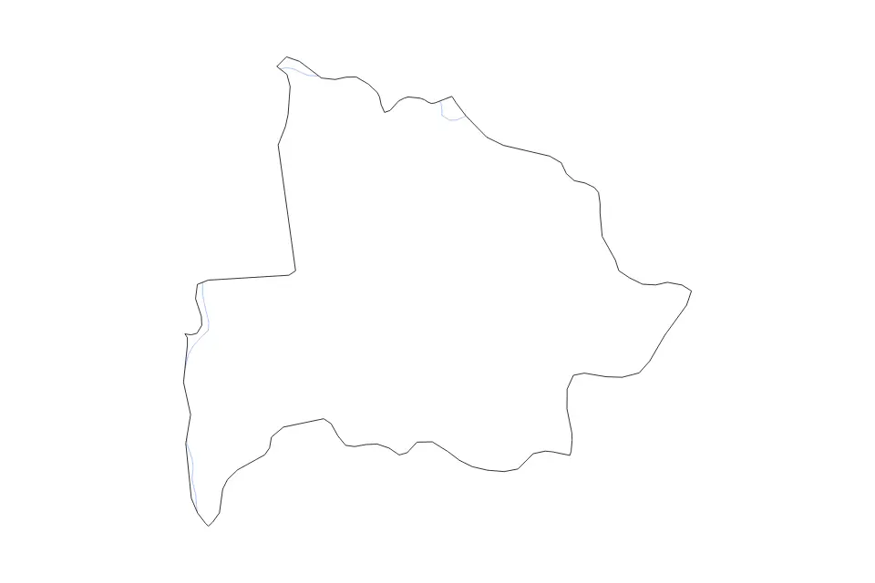 Outline map of Sourou, Burkina Faso with subdivision borders and rivers.