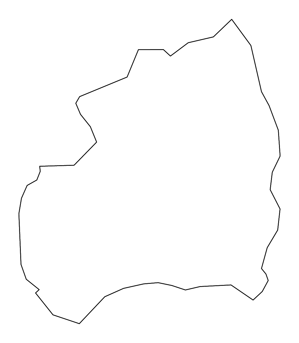 Mapa de contorno de Bubanza, Burundi con ríos.