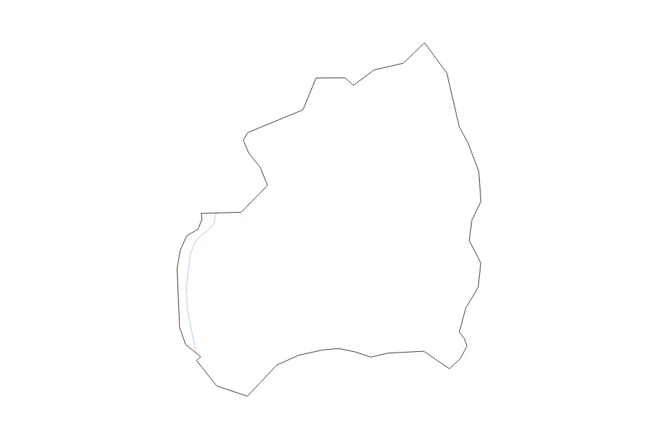 Carte de Bubanza, Burundi de type contour et rivières pour Afrique, montrant contour et rivières avec des limites nettes.