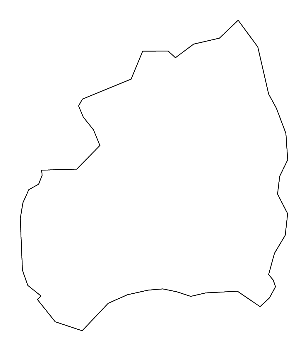 Mapa de contorno de Bubanza, Burundi con ríos.