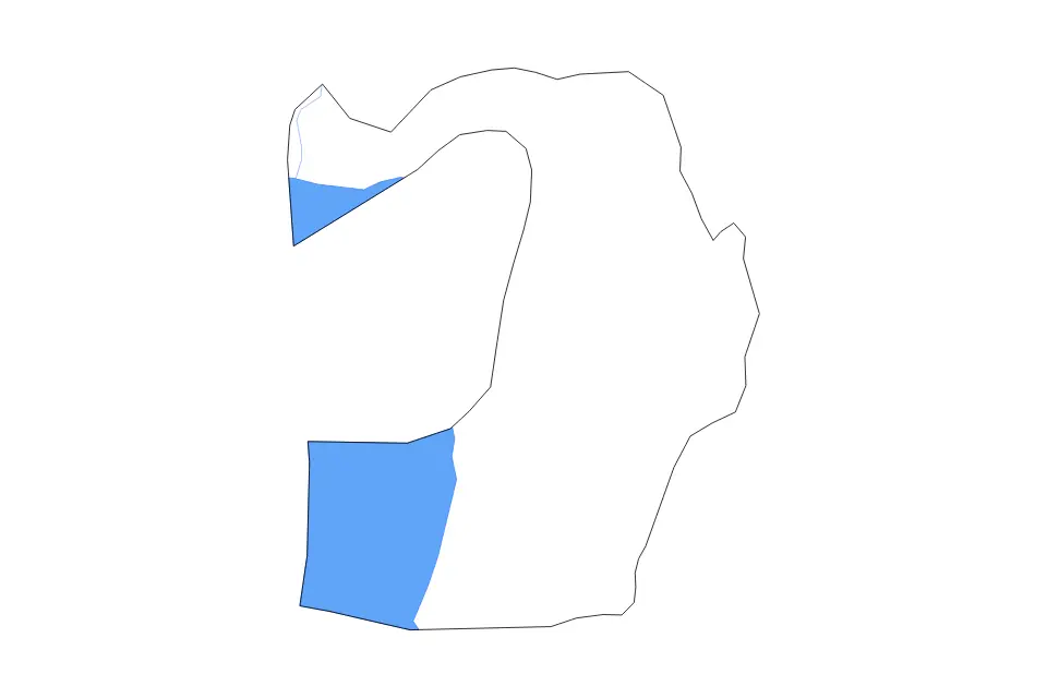 Mapa de Bujumbura Rural, Burundi de tipo contorno, lagos y ríos para África, con contorno, lagos y ríos con elementos de agua como Lake Tanganyika.