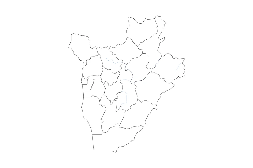 Vista previa del mapa de contorno de Burundi
