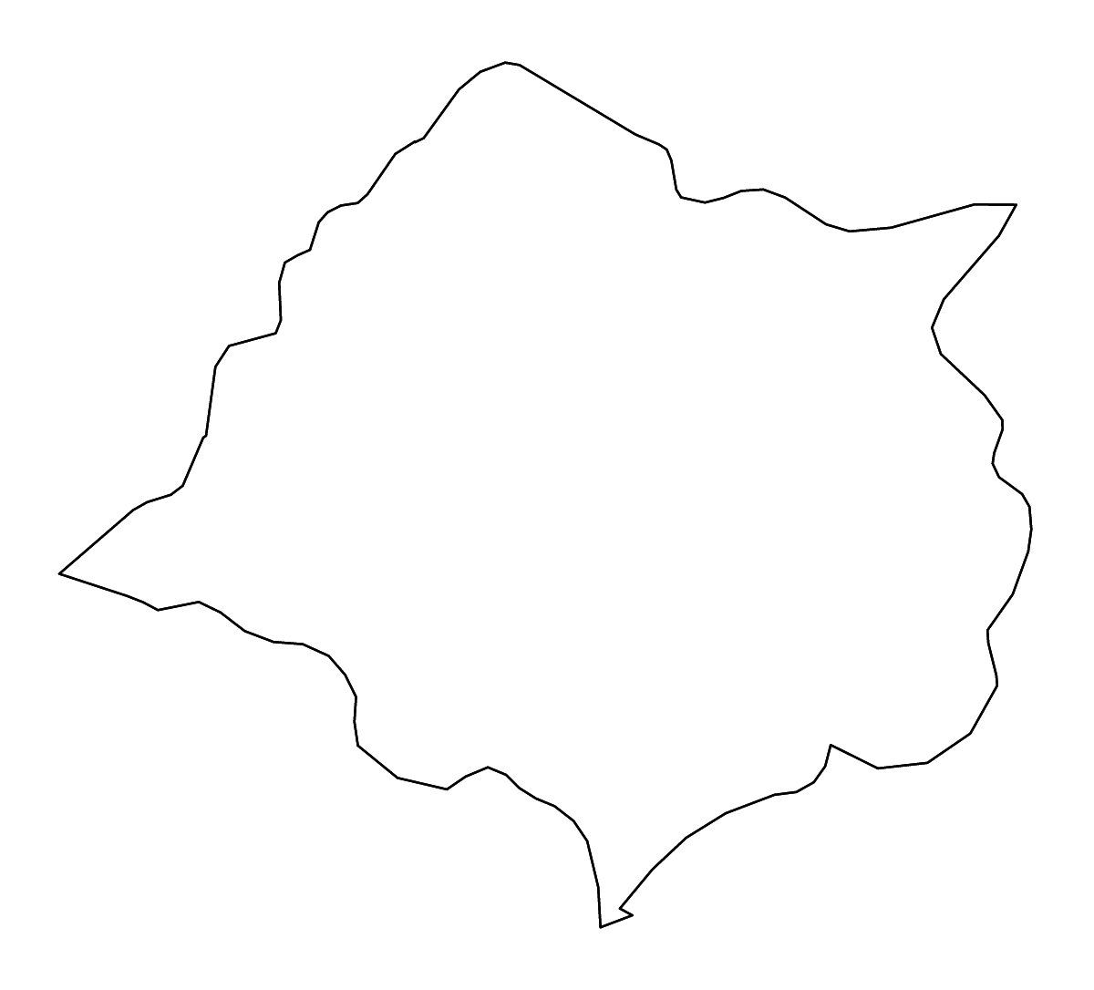 Mapa de contorno de Cankuzo, Burundi con ríos.