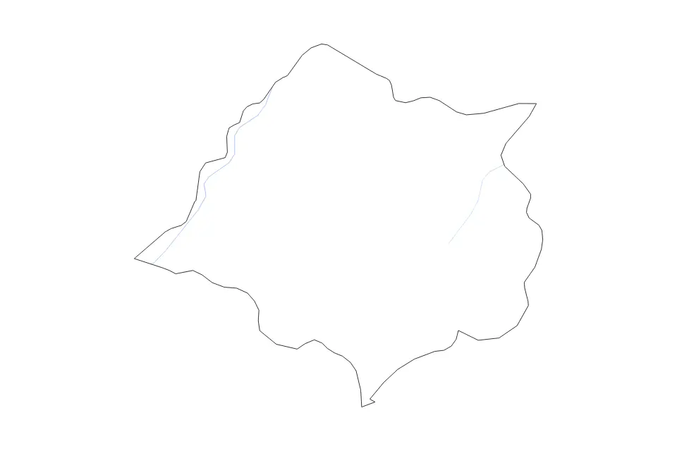 Mapa de Cankuzo, Burundi de tipo contorno y ríos para África, con contorno y ríos con límites limpios.
