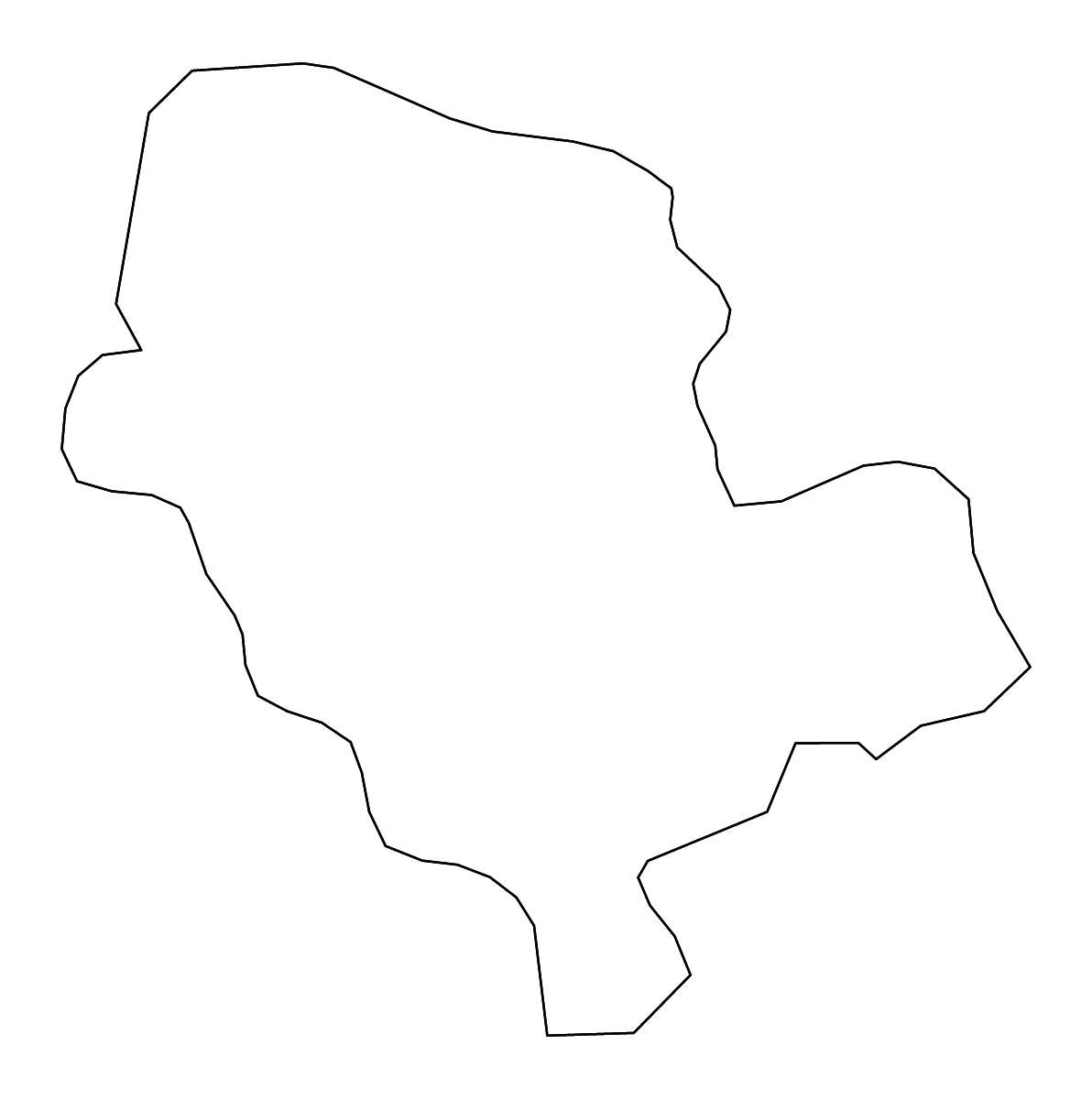 Mapa de contorno de Cibitoke, Burundi con ríos.