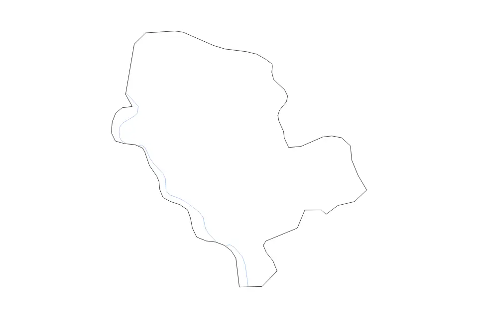 Outline map of Cibitoke, Burundi with subdivision borders and rivers.