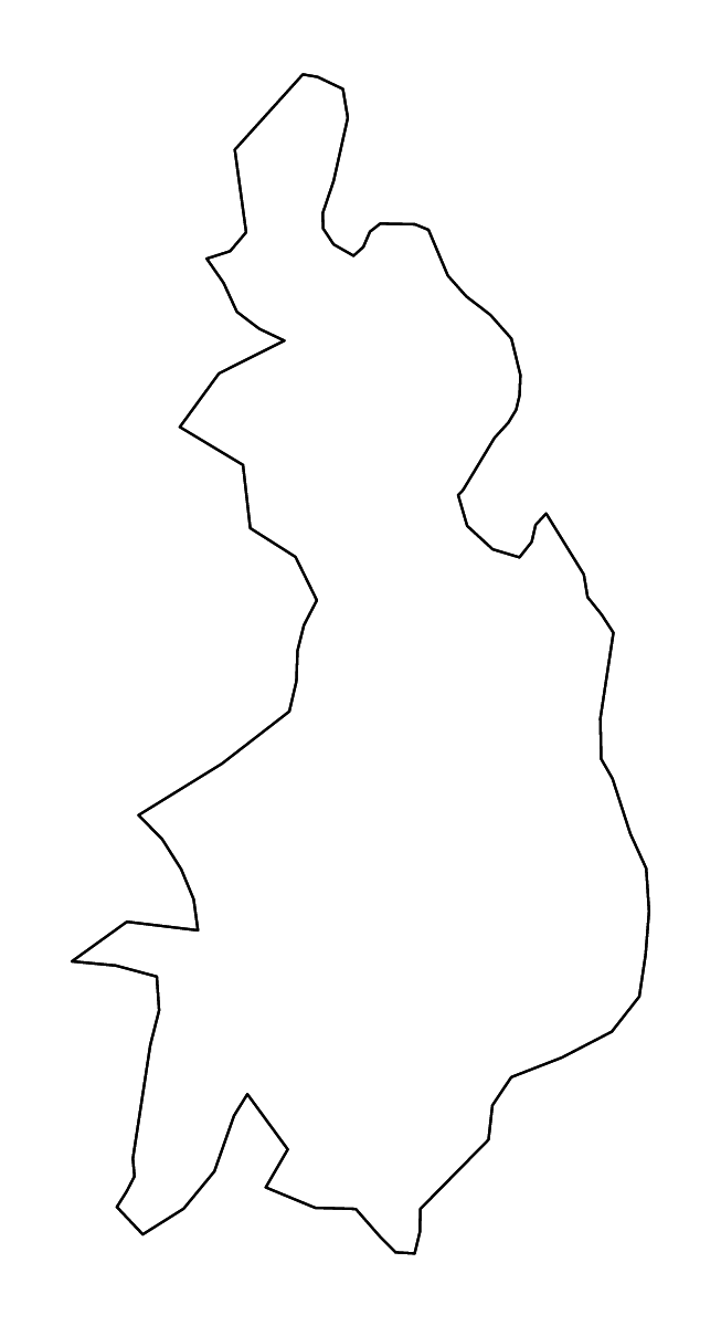Outline map of Gitega, Burundi with rivers.