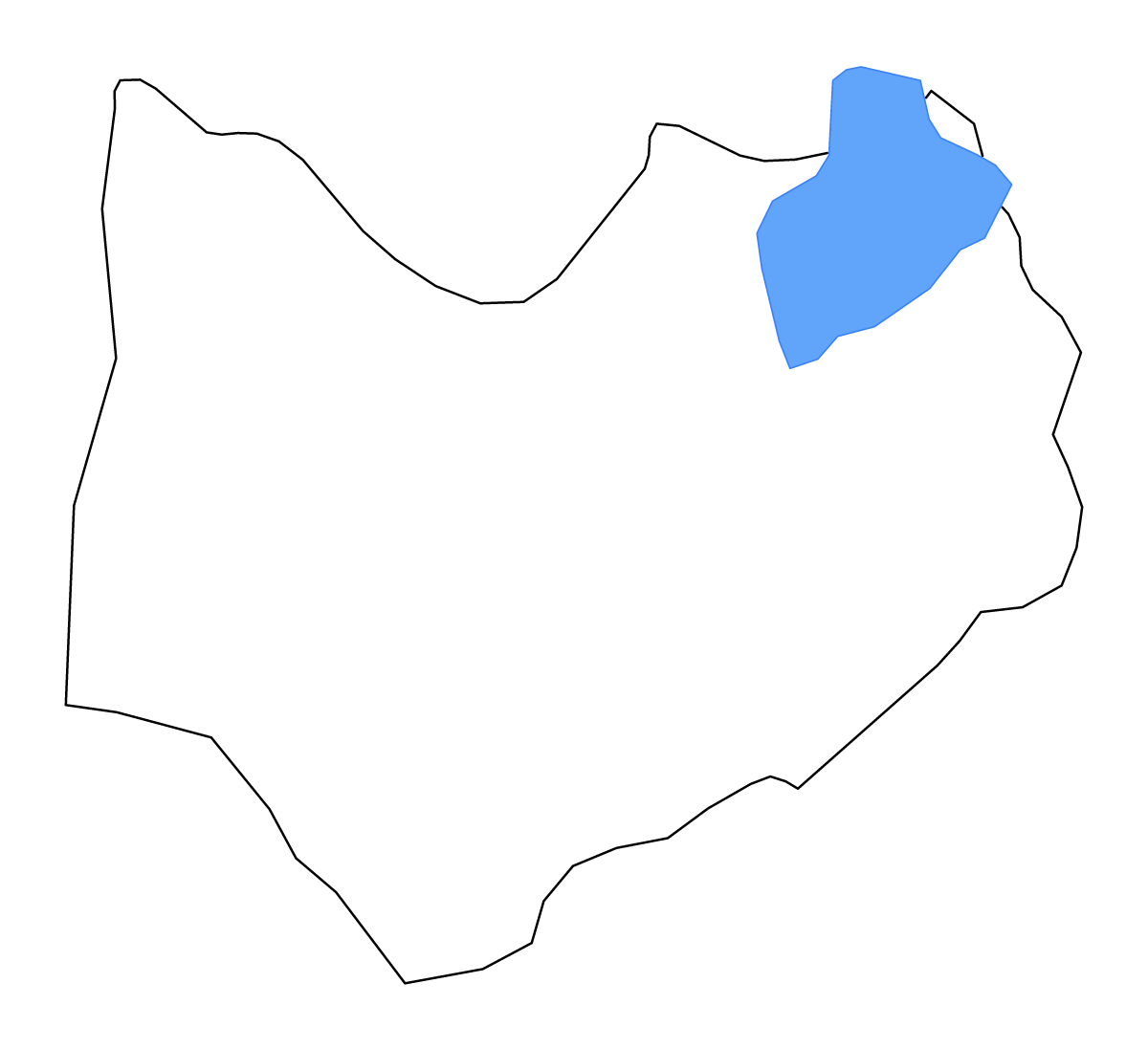 Mapa de contorno de Kirundo, Burundi con lagos.