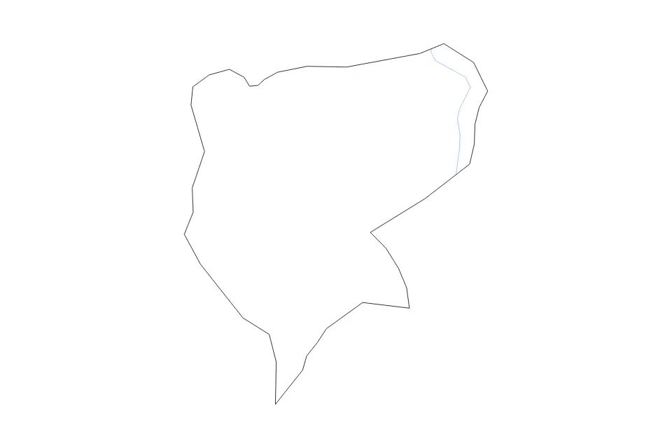 Mapa de Mwaro, Burundi de tipo contorno y ríos para África, con contorno y ríos con límites limpios.