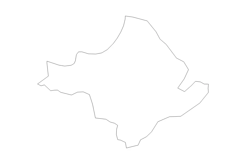 Outline map of Ngozi, Burundi with subdivision borders.