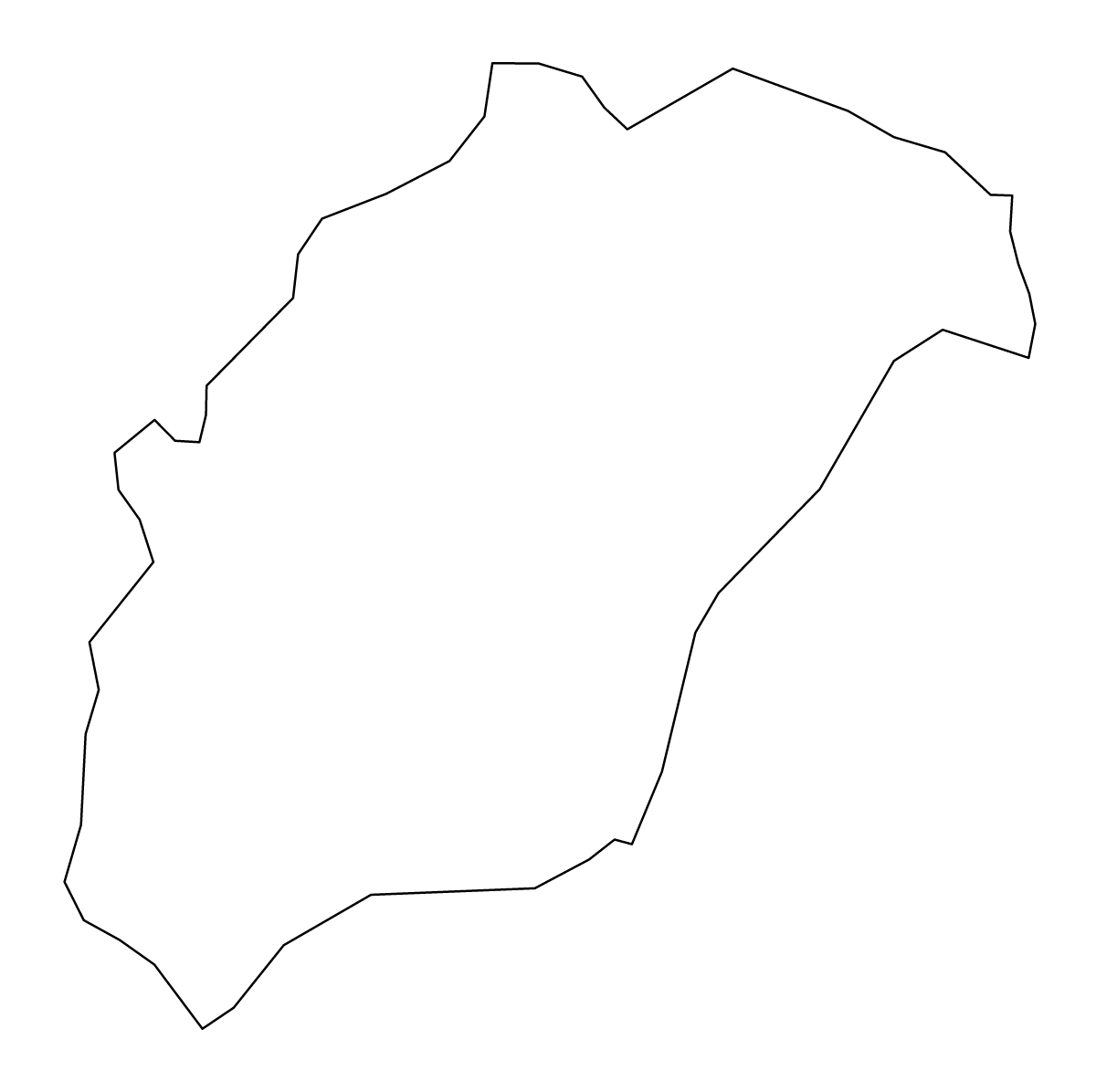 Mapa de contorno de Rutana, Burundi.