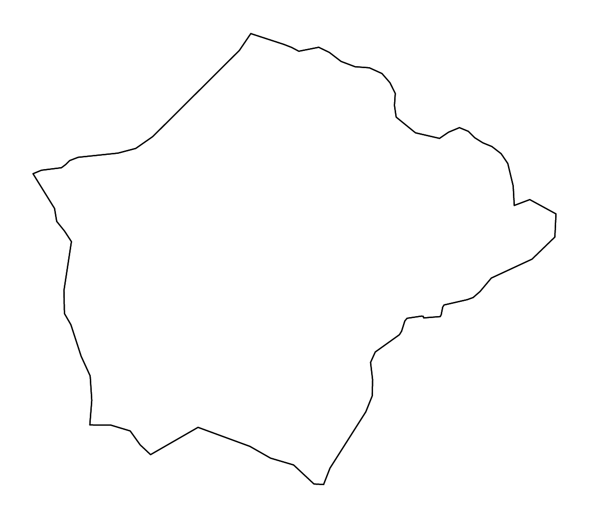 Mapa de contorno de Ruyigi, Burundi con ríos.