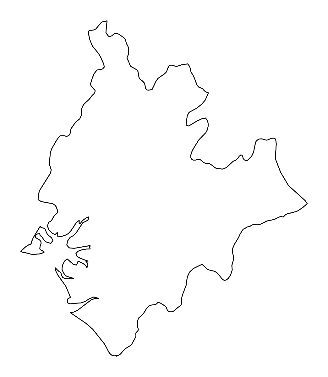 Carte de contour de Littoral, Cameroon avec rivières.