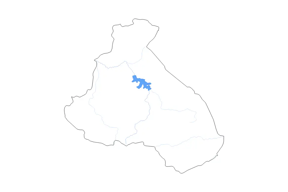 Carte de North, Cameroon de type contour, lacs et rivières pour Afrique, montrant contour, lacs et rivières avec des éléments hydrographiques comme Lagdo Reservoir.