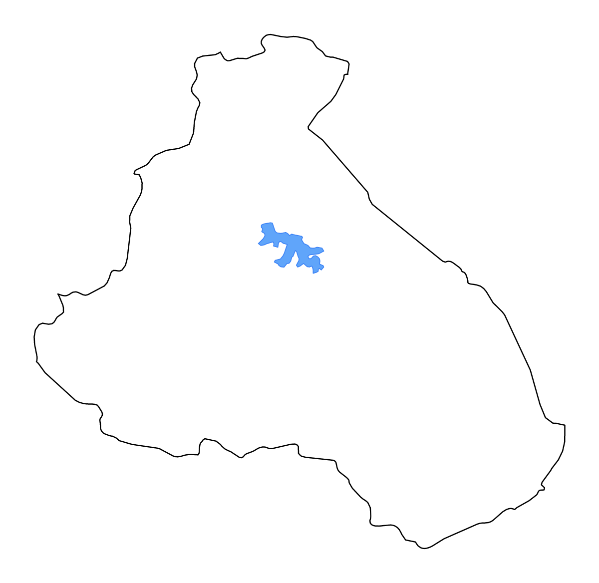 Mapa de contorno de North, Cameroon con lagos y ríos.