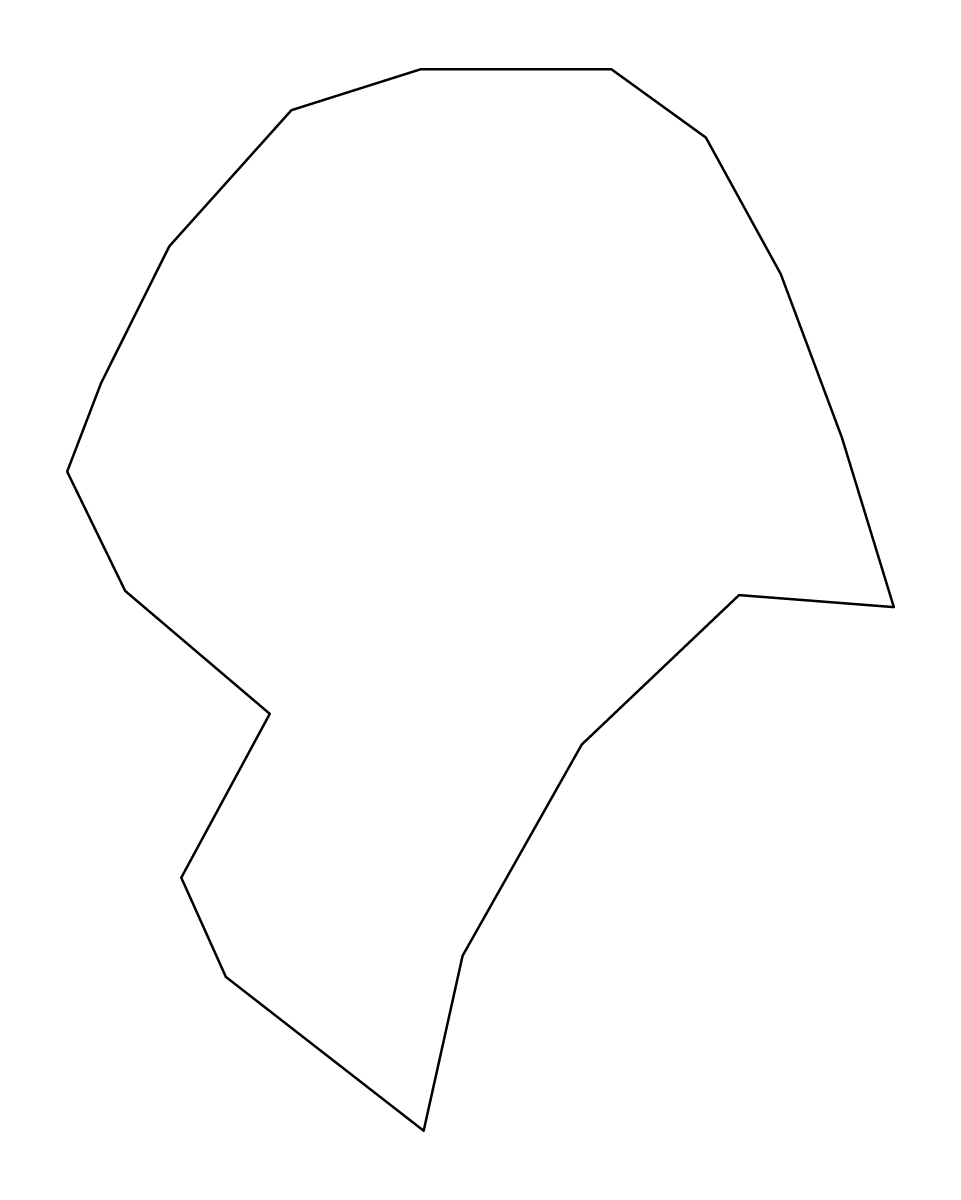 Mapa de contorno de Bangui, Central African Republic.