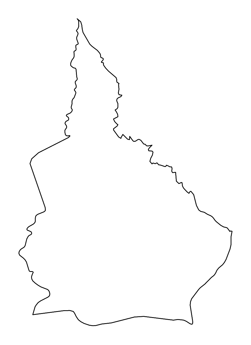 Carte de contour de Nana-Grébizi Economic Prefecture, Central African Republic avec rivières.