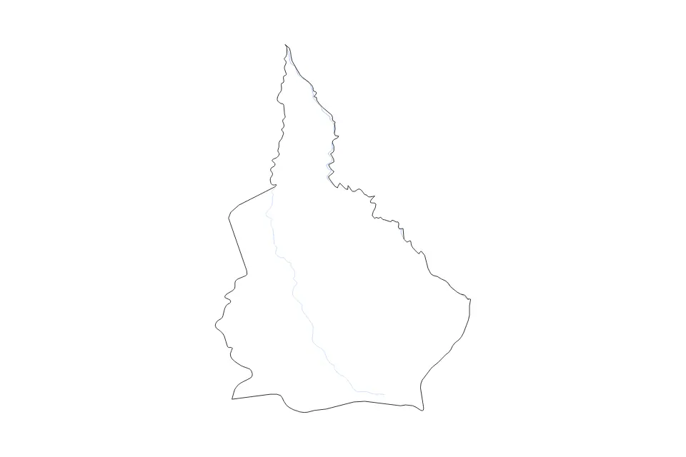 Mapa de Nana-Grébizi Economic Prefecture, Central African Republic de tipo contorno y ríos para África, con contorno y ríos con límites limpios.