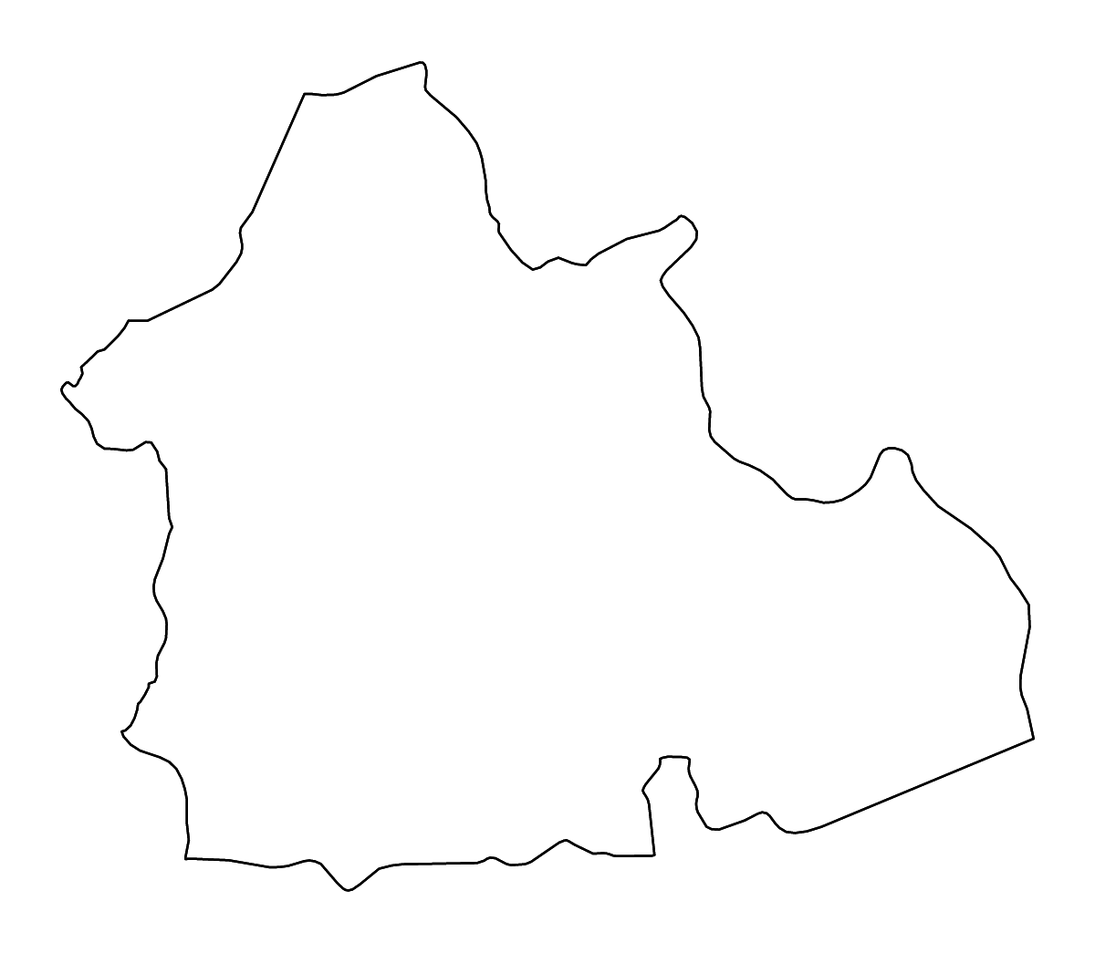 Carte de contour de Nana-Mambéré Prefecture, Central African Republic avec rivières.