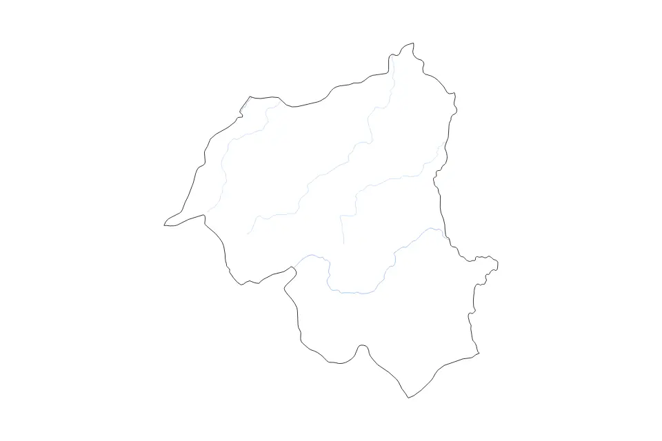 Carte de Ouham-Pendé Prefecture, Central African Republic de type contour et rivières pour Afrique, montrant contour et rivières avec des limites nettes.
