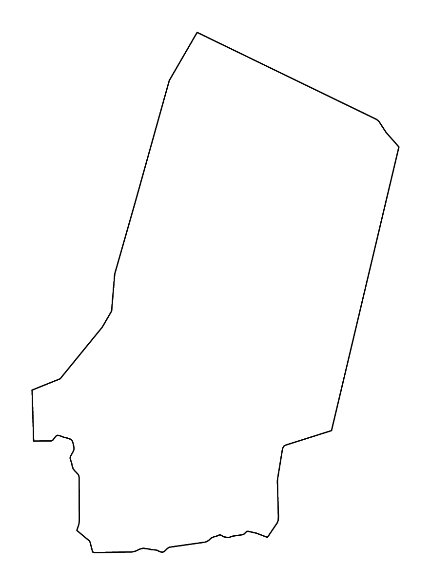 Mapa de contorno de Bahr el Gazel, Chad con ríos.