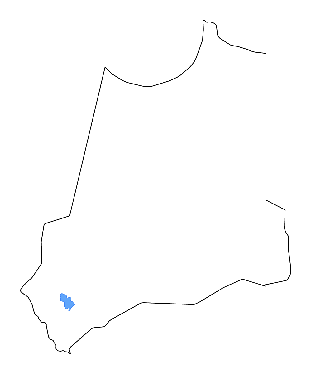 Mapa de contorno de Batha, Chad con lagos y ríos.