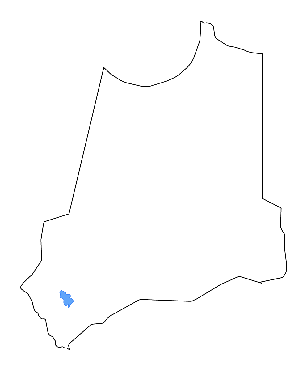 Carte de contour de Batha, Chad avec lacs et rivières.