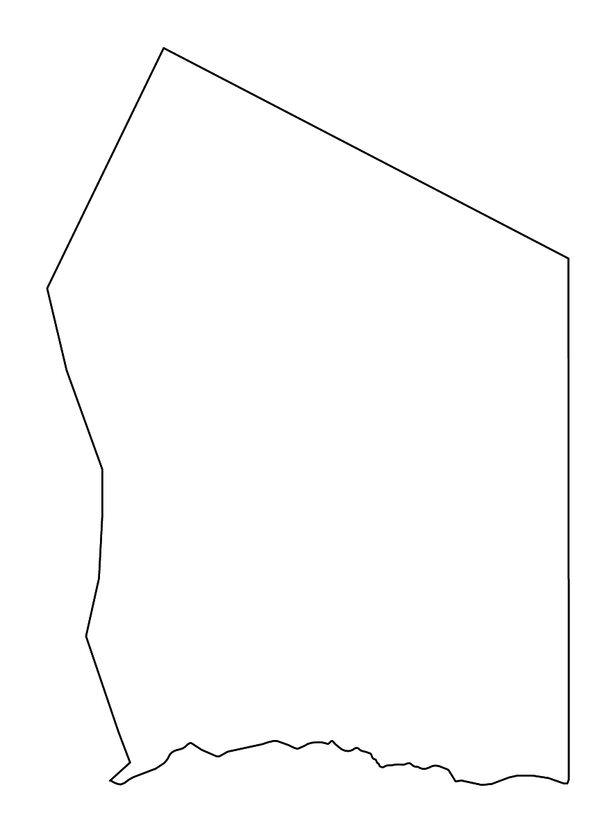 Mapa de contorno de Ennedi, Chad con ríos.