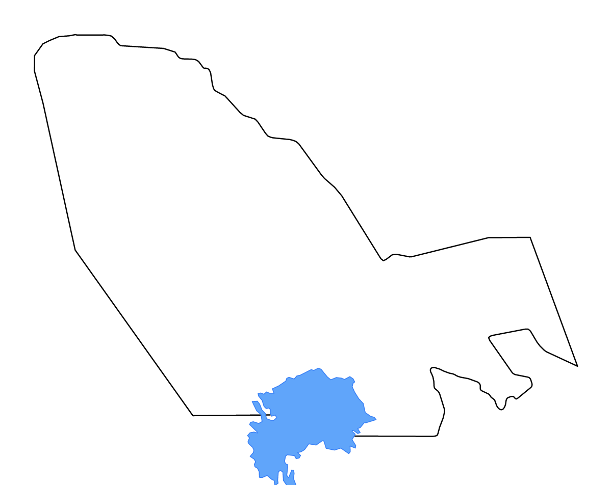 Carte de contour de Lac, Chad avec lacs.