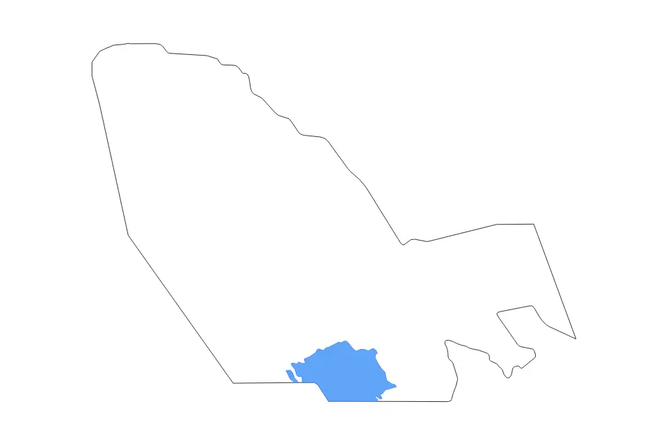 Mapa de Lac, Chad de tipo contorno y lagos para África, con contorno y lagos con elementos de agua como Lake Chad.