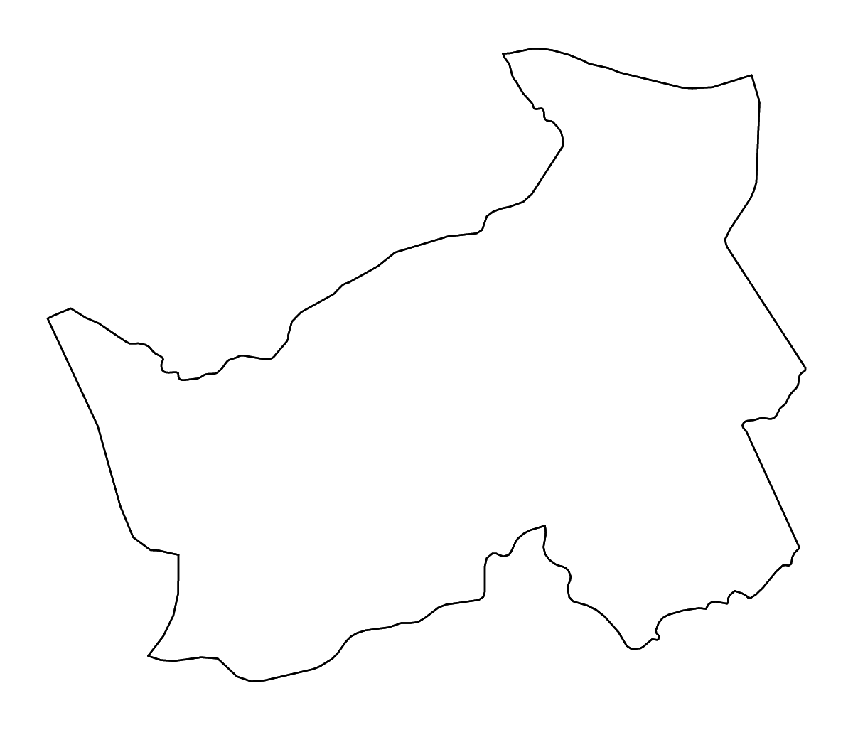 Carte de contour de Logone Oriental, Chad avec rivières.